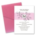 Blossoming Monogram Pocket Invitation - Bubble Gum