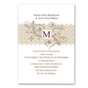 Blossoming Monogram Invitation - Champagne