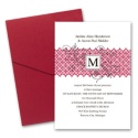 Blossoming Monogram Pocket Invitation - Merlot