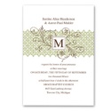 Blossoming Monogram Invitation - Olive