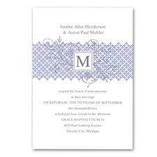 Blossoming Monogram Wedding Invitation - Orchid