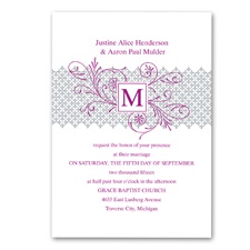 Blossoming Monogram Wedding Invitation - Stainless
