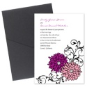 Retro Posies Pocket Invitation -  Amethyst