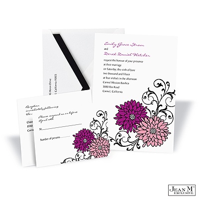Retro Posies Invitation - Amethyst