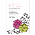 Retro Posies Invitation - Fuchsia