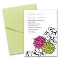 Retro Posies Pocket Invitation -  Fuchsia