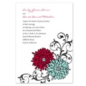 Retro Posies Invitation - Merlot
