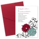 Retro Posies Pocket Invitation -  Merlot