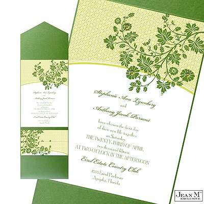 Garden Trellis Pocket Invitation - Cloverleaf