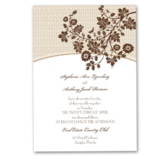 Garden Trellis Wedding Invitation - Espresso