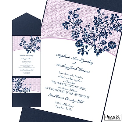 Garden Trellis Pocket Invitation - Midnight
