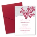 Garden Trellis Pocket Invitation - Merlot