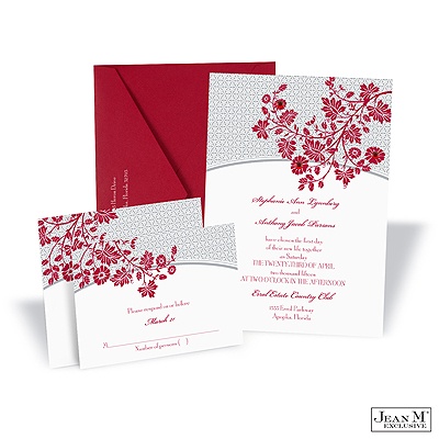 Garden Trellis Invitation - Merlot