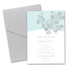 Garden Trellis Wedding Invitation with Pocket - Stainless