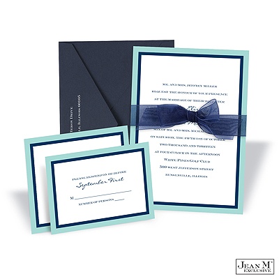 Bold Double Border Invitation - Aqua