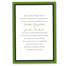 Bold Double Border Wedding Invitation - Cloverleaf