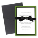 Bold Double Border Pocket Invitation - Cloverleaf
