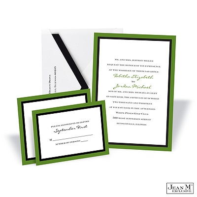Bold Double Border Invitation - Cloverleaf