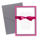 Bold Double Border Pocket Invitation - Fuchsia