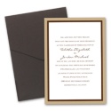 Bold Double Border Pocket Invitation - Champagne