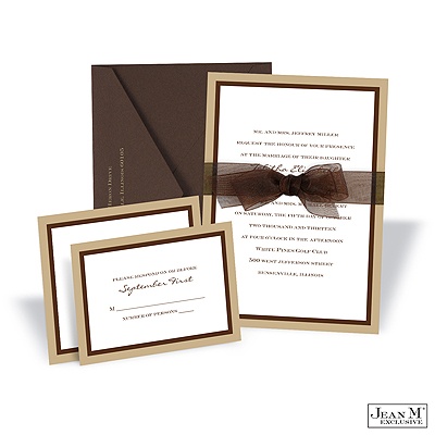 Bold Double Border Invitation -  Champagne