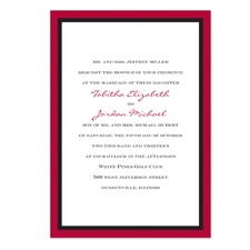 Bold Double Border Wedding Invitation - Merlot
