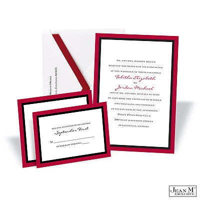 Bold Double Border Invitation - Merlot