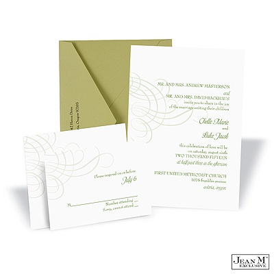 Swirling Filigree Invitation - Cloverleaf