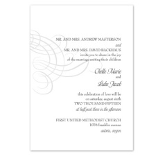 Swirling Filigree Wedding Invitation - Black