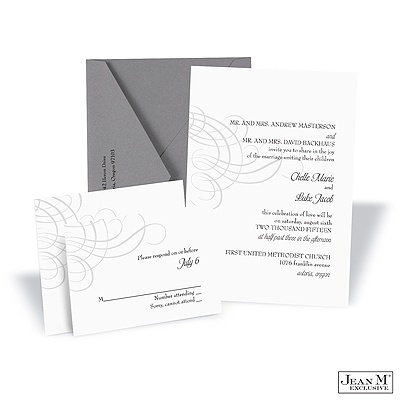 Swirling Filigree Invitation - Black