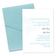 Swirling Filigree Wedding Invitation with Pocket - Palm