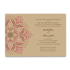 Mod Medallion Wedding Invitation - Merlot