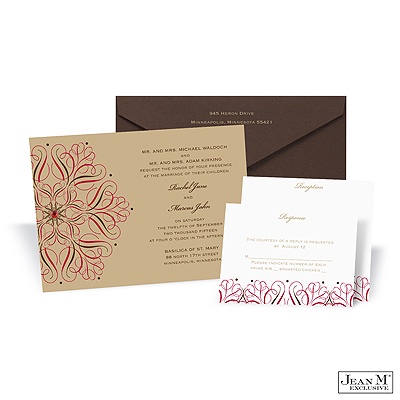 Mod Medallion Invitation - Merlot