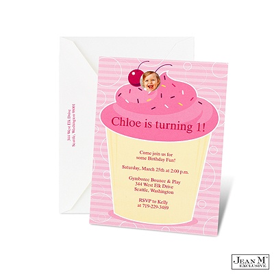 Sweetie Cakes Photo Birthday Invitation