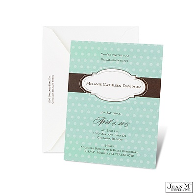 On the Dot Bridal Shower Invitation - Aqua