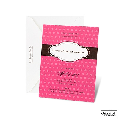 On the Dot Bridal Shower Invitation - Fuchsia