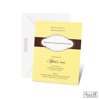 On the Dot Bridal Shower Invitation - Canary