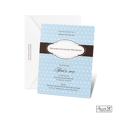 On the Dot Bridal Shower Invitation - Cornflower