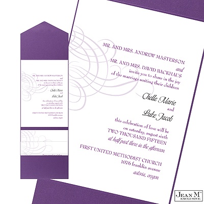 Swirling Filigree Pocket Invitation - Grapevine