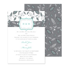 Leafy Monogram Wedding Invitation