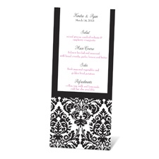 Dramatic Damask Menu Card