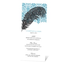 Feather Damask Menu Card