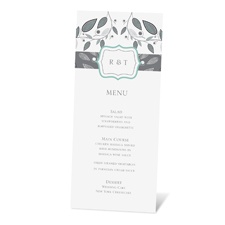 Leafy Monogram Menu Card