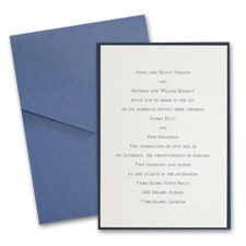 Ecru Shimmer Layered Wedding Invitation with Pocket