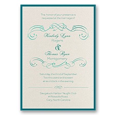 Delicate Flourishes Layered Foil Wedding Invitation - Ecru