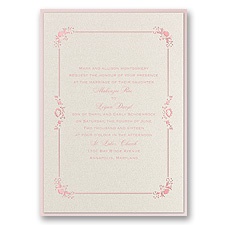 Dainty Frame Layered Foil Wedding Invitation - Ecru