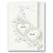 Hearts and Roses Wedding Invitation