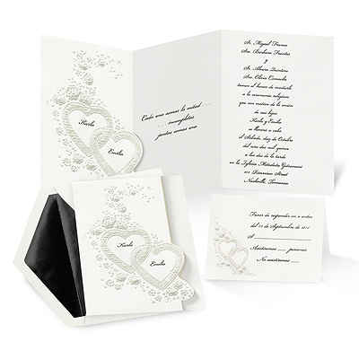 Hearts and Roses Wedding Invitation