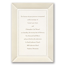 Ecru Satin and Pearls Wedding Invitation