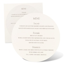 Round Menu Card - Ecru